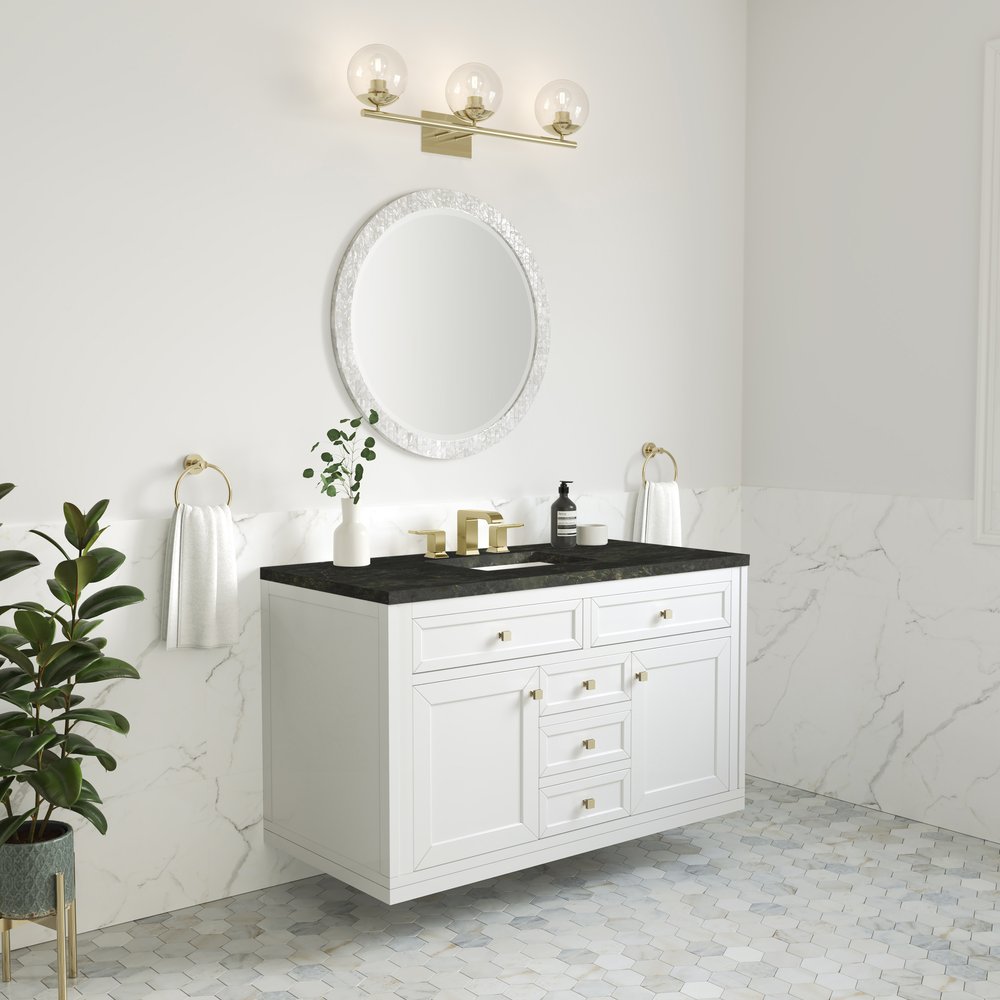 James Martin - Chicago 48" Single Vanity, Glossy White, w/ 3 CM Phantome Eclos Top - 503-V48-GW-3PHT view 8