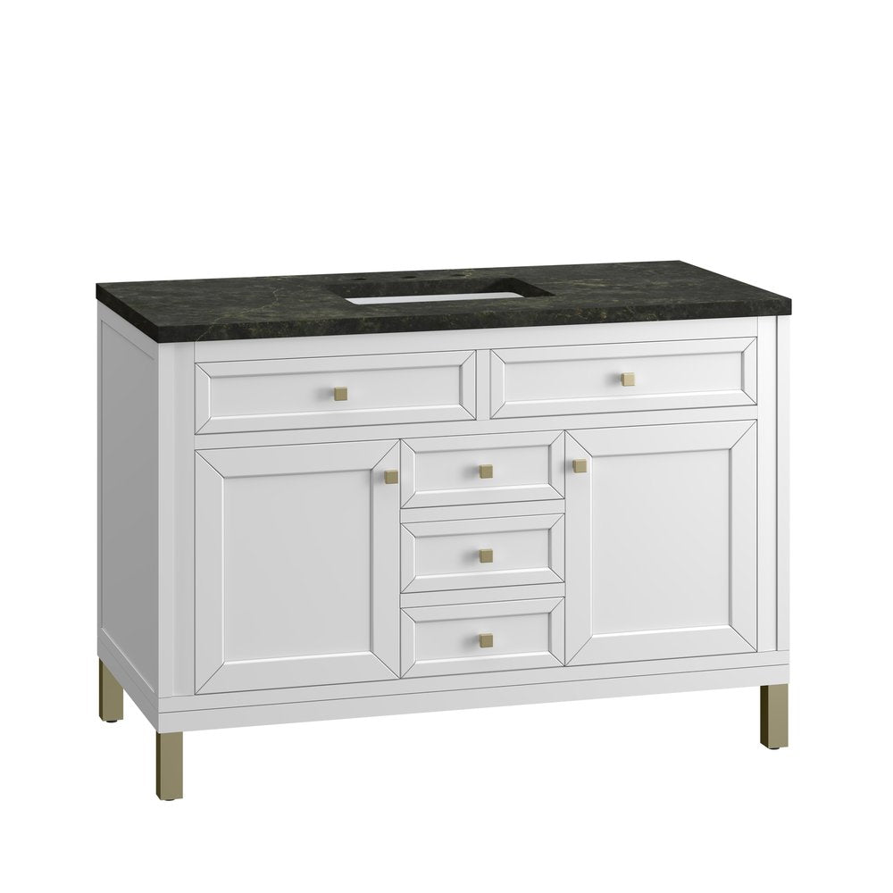 James Martin - Chicago 48" Single Vanity, Glossy White, w/ 3 CM Phantome Eclos Top - 503-V48-GW-3PHT view 16