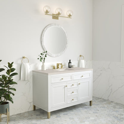 James Martin - Chicago 48" Single Vanity, Glossy White, w/ 3 CM Siberian Silestone Top - 503-V48-GW-3SFR view 7