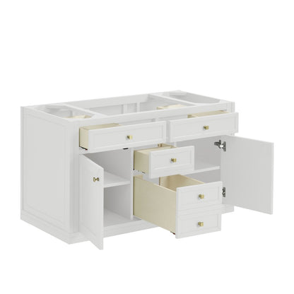 James Martin - Chicago 48" Single Vanity, Glossy White, w/ 3 CM Siberian Silestone Top - 503-V48-GW-3SFR view 11