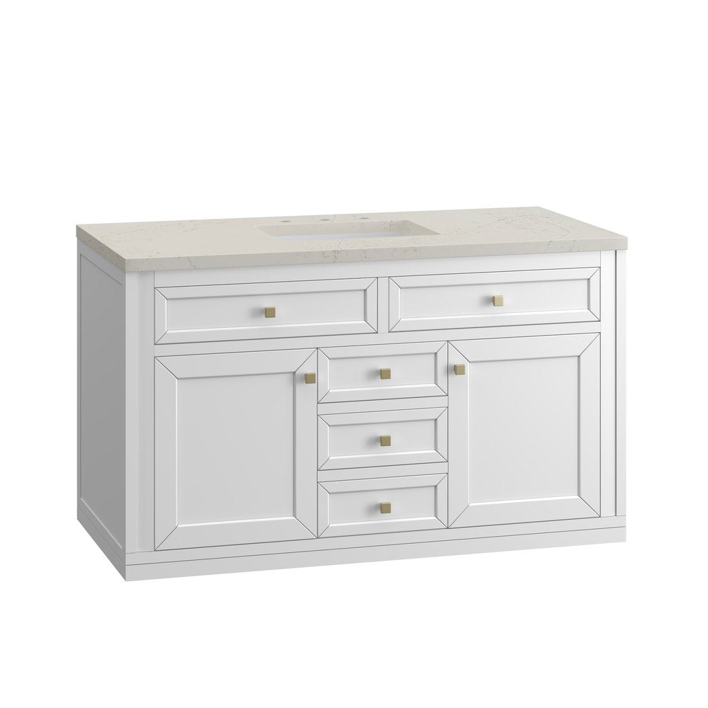 James Martin - Chicago 48" Single Vanity, Glossy White, w/ 3 CM Siberian Silestone Top - 503-V48-GW-3SFR view 15