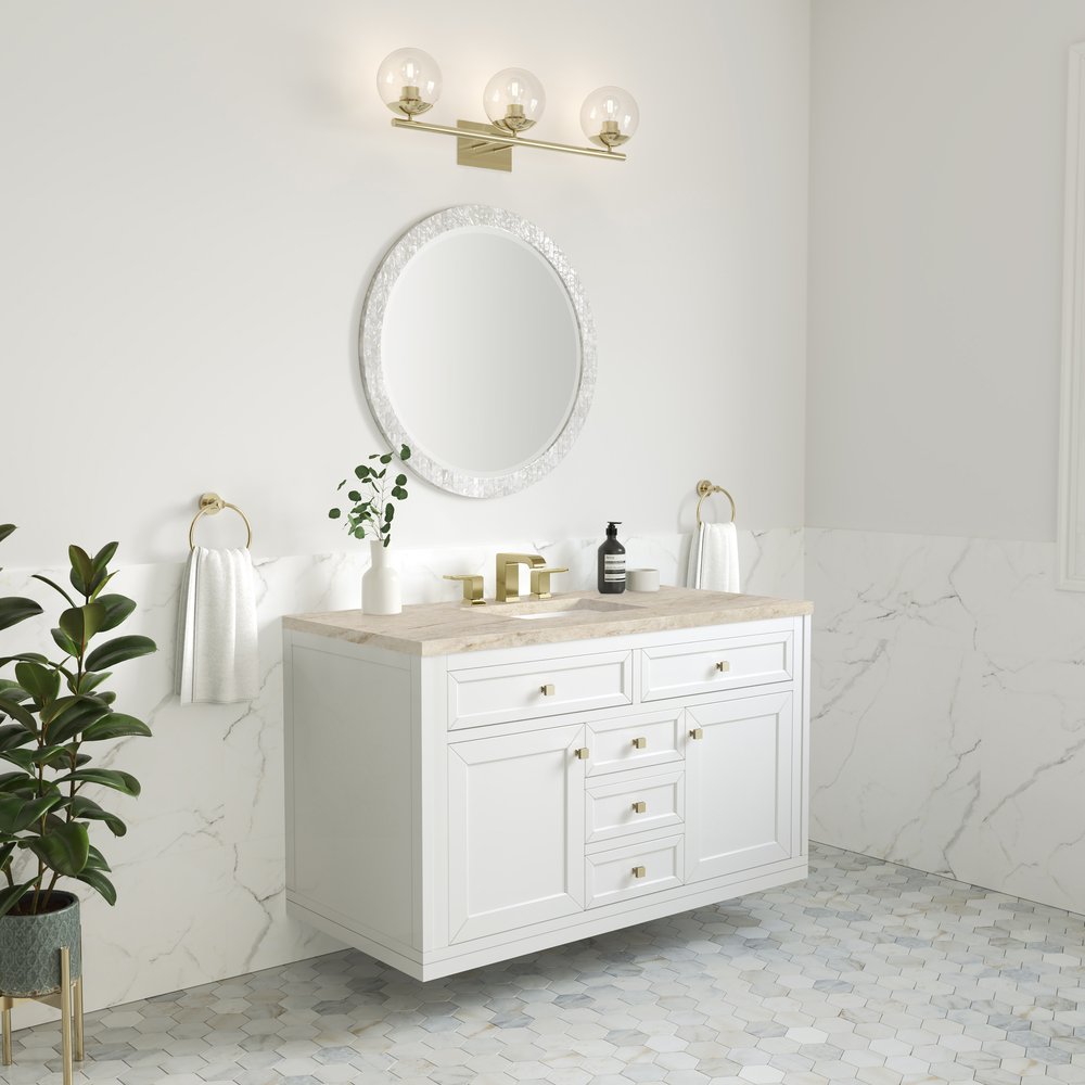 James Martin - Chicago 48" Single Vanity, Glossy White, w/ 3 CM Tajnar Eclos Top - 503-V48-GW-3TJR view 8