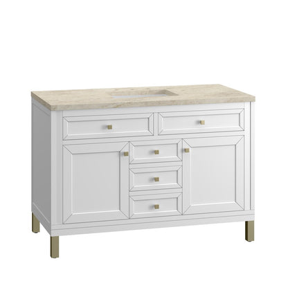James Martin - Chicago 48" Single Vanity, Glossy White, w/ 3 CM Tajnar Eclos Top - 503-V48-GW-3TJR view 14