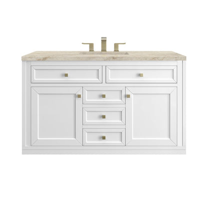 James Martin - Chicago 48" Single Vanity, Glossy White, w/ 3 CM Tajnar Eclos Top w/FreePower Wireless Charger - 503-V48-GW-FTJR view 2