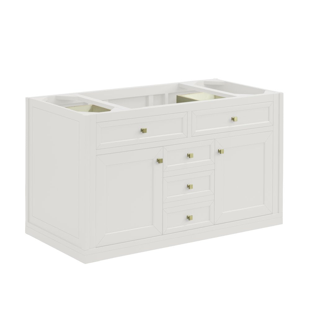 James Martin - Chicago 48" Single Vanity, Glossy White, w/ 3 CM Victorian Silver Silestone® Top w/FreePower Wireless Charger - 503-V48-GW-FVSL view 4