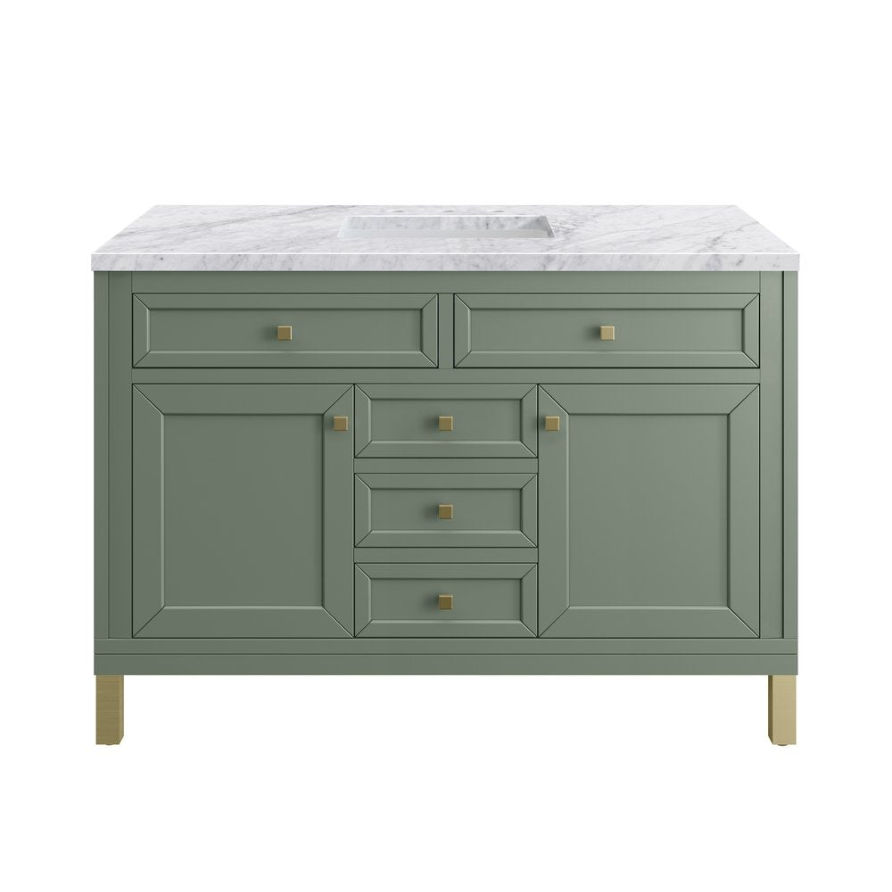 James Martin - Chicago 48" Single Vanity, Smokey Celadon, w/ 3 CM Carrara Marble Top - 503-V48-SC-3CAR view 2