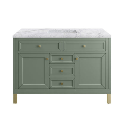 James Martin - Chicago 48" Single Vanity, Smokey Celadon, w/ 3 CM Carrara Marble Top - 503-V48-SC-3CAR view 2