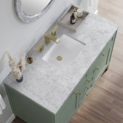 James Martin - Chicago 48" Single Vanity, Smokey Celadon, w/ 3 CM Carrara Marble Top - 503-V48-SC-3CAR view 8