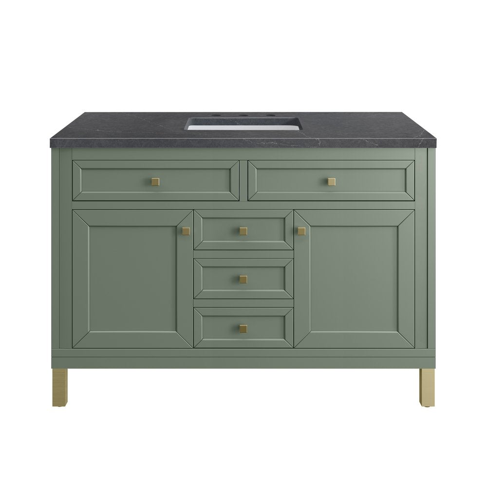 James Martin - Chicago 48" Single Vanity, Smokey Celadon, w/ 3 CM Charcoal Soapstone Silestone® Top - 503-V48-SC-3CSP view 2