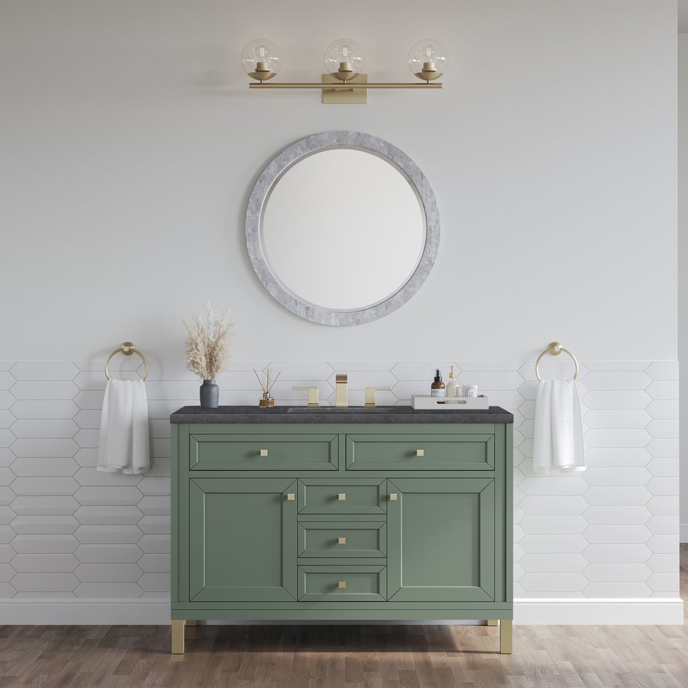 James Martin - Chicago 48" Single Vanity, Smokey Celadon, w/ 3 CM Charcoal Soapstone Silestone® Top - 503-V48-SC-3CSP view 4