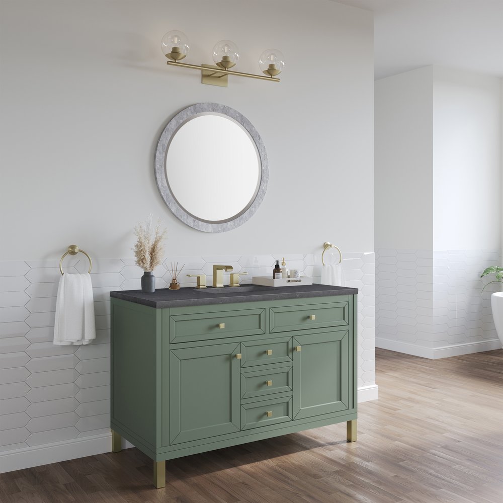 James Martin - Chicago 48" Single Vanity, Smokey Celadon, w/ 3 CM Charcoal Soapstone Silestone® Top - 503-V48-SC-3CSP view 5