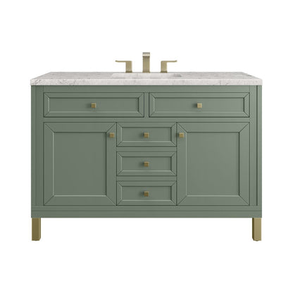 James Martin - Chicago 48" Single Vanity, Smokey Celadon, w/ 3 CM Eternal Jasmine Pearl Silestone® Top - 503-V48-SC-3EJP view 1
