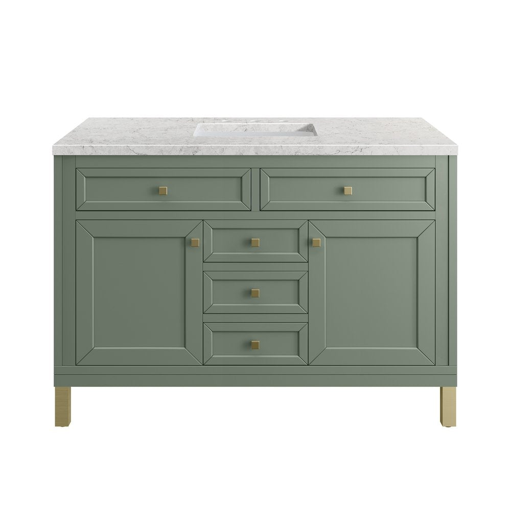 James Martin - Chicago 48" Single Vanity, Smokey Celadon, w/ 3 CM Eternal Jasmine Pearl Silestone® Top - 503-V48-SC-3EJP view 2