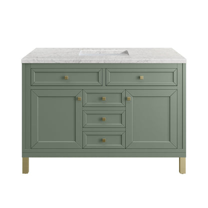 James Martin - Chicago 48" Single Vanity, Smokey Celadon, w/ 3 CM Eternal Jasmine Pearl Silestone® Top - 503-V48-SC-3EJP view 2