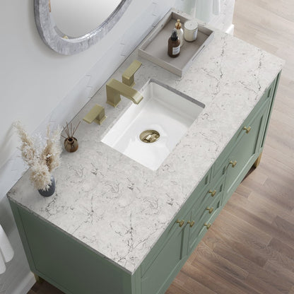 James Martin - Chicago 48" Single Vanity, Smokey Celadon, w/ 3 CM Eternal Jasmine Pearl Silestone® Top - 503-V48-SC-3EJP view 8