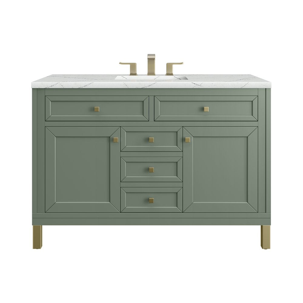 James Martin - Chicago 48" Single Vanity, Smokey Celadon, w/ 3 CM Ethereal Noctis Silestone® Top - 503-V48-SC-3ENC view 1