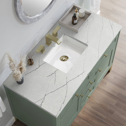 James Martin - Chicago 48" Single Vanity, Smokey Celadon, w/ 3 CM Ethereal Noctis Silestone® Top - 503-V48-SC-3ENC view 8