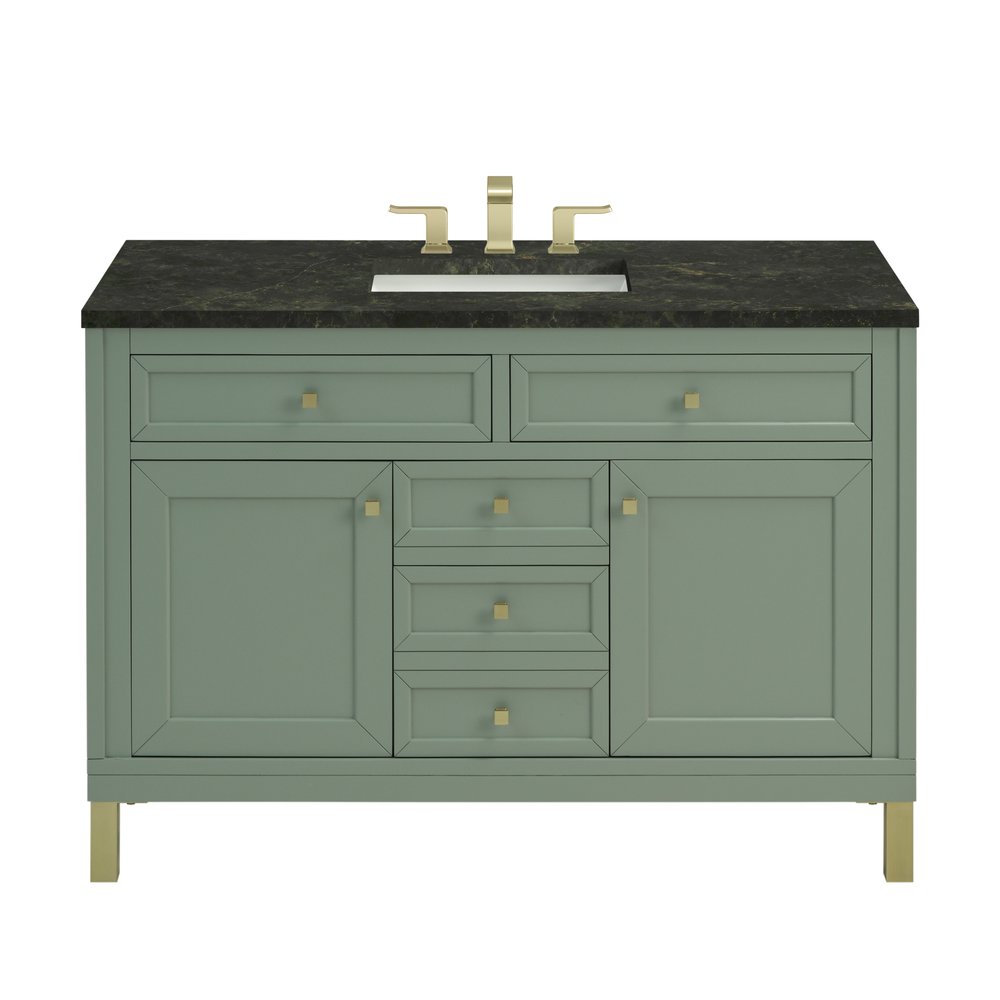 James Martin - Chicago 48" Single Vanity, Smokey Celadon, w/ 3 CM Phantome Eclos Top - 503-V48-SC-3PHT view 1