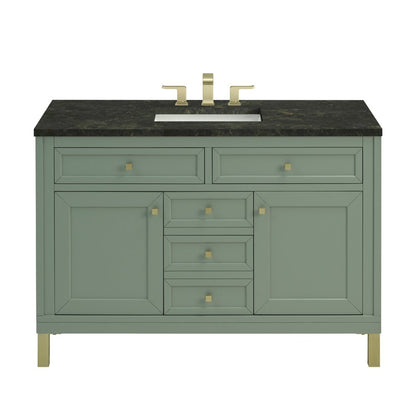 James Martin - Chicago 48" Single Vanity, Smokey Celadon, w/ 3 CM Phantome Eclos Top - 503-V48-SC-3PHT view 1