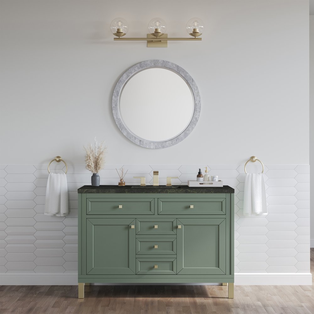 James Martin - Chicago 48" Single Vanity, Smokey Celadon, w/ 3 CM Phantome Eclos Top - 503-V48-SC-3PHT view 3