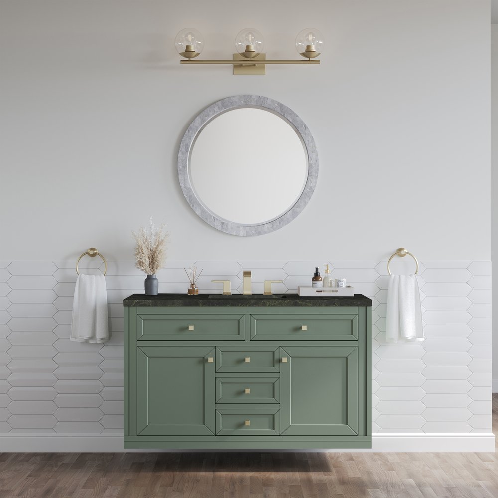 James Martin - Chicago 48" Single Vanity, Smokey Celadon, w/ 3 CM Phantome Eclos Top - 503-V48-SC-3PHT view 4