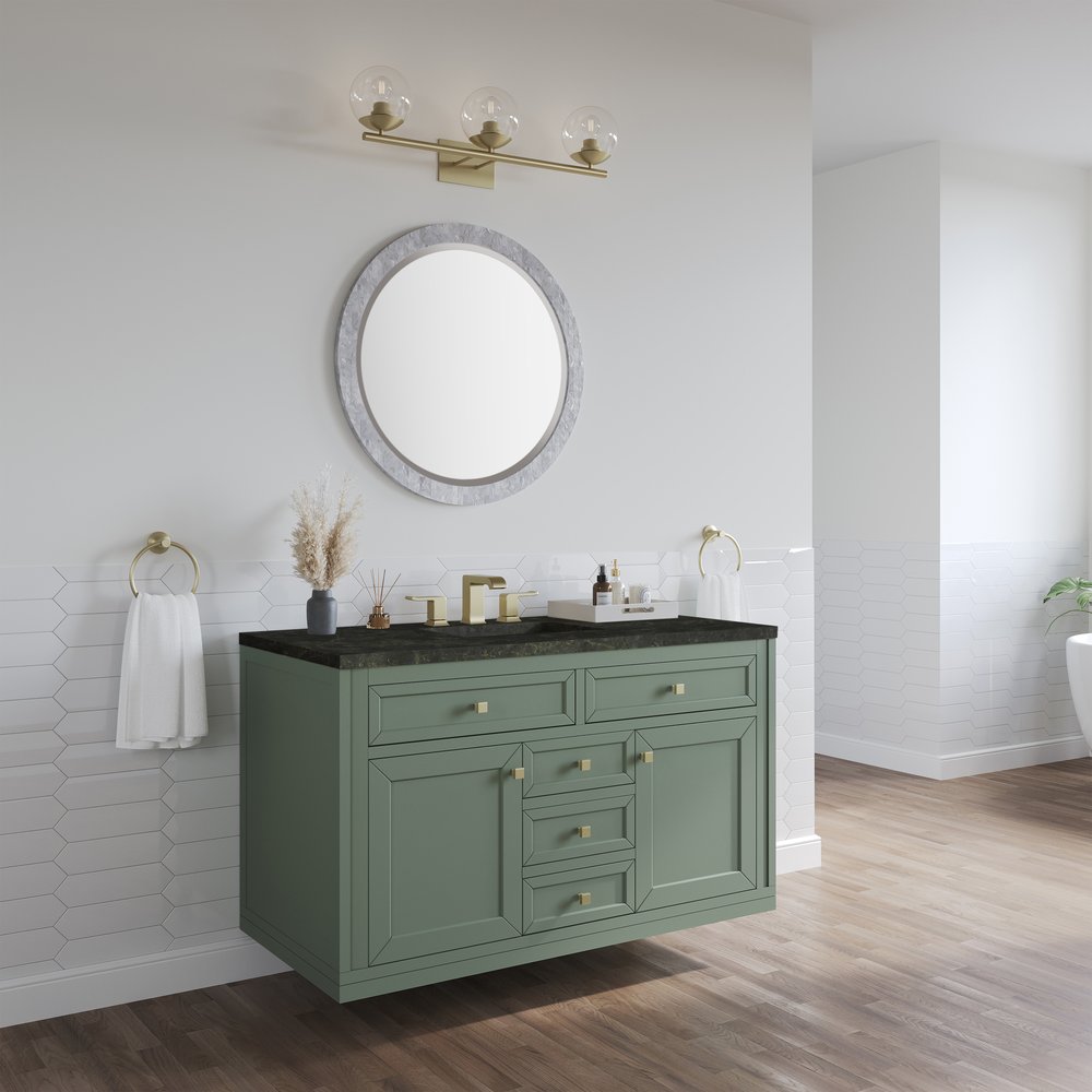 James Martin - Chicago 48" Single Vanity, Smokey Celadon, w/ 3 CM Phantome Eclos Top - 503-V48-SC-3PHT view 6