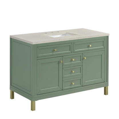 James Martin - Chicago 48" Single Vanity, Smokey Celadon, w/ 3 CM Siberian Silestone Top - 503-V48-SC-3SFR view 9