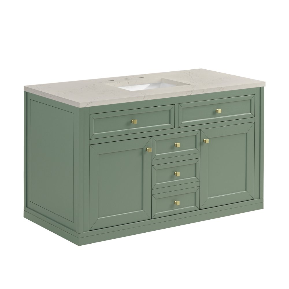 James Martin - Chicago 48" Single Vanity, Smokey Celadon, w/ 3 CM Siberian Silestone Top - 503-V48-SC-3SFR view 10