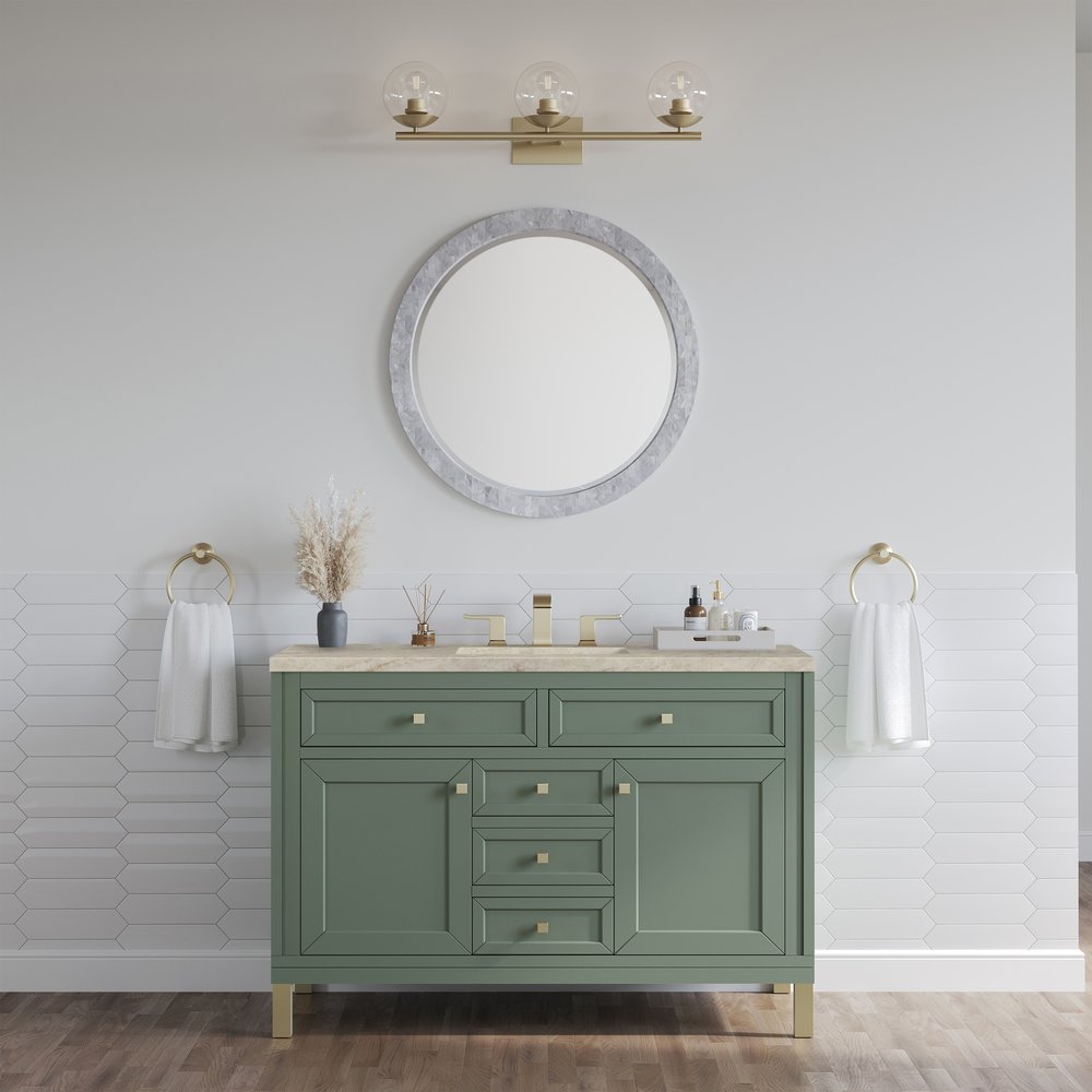 James Martin - Chicago 48" Single Vanity, Smokey Celadon, w/ 3 CM Tajnar Eclos Top - 503-V48-SC-3TJR view 3