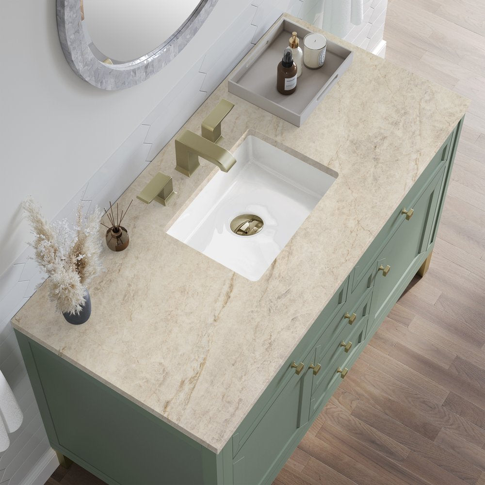 James Martin - Chicago 48" Single Vanity, Smokey Celadon, w/ 3 CM Tajnar Eclos Top - 503-V48-SC-3TJR view 7