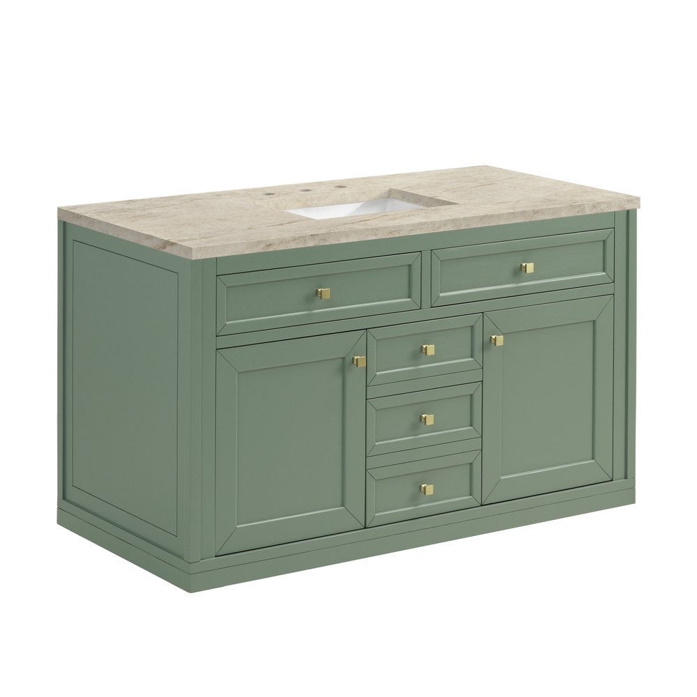 James Martin - Chicago 48" Single Vanity, Smokey Celadon, w/ 3 CM Tajnar Eclos Top - 503-V48-SC-3TJR view 10