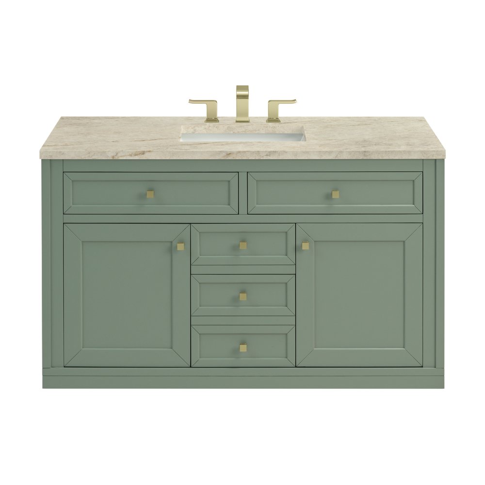 James Martin - Chicago 48" Single Vanity, Smokey Celadon, w/ 3 CM Tajnar Eclos Top w/FreePower Wireless Charger - 503-V48-SC-FTJR view 2