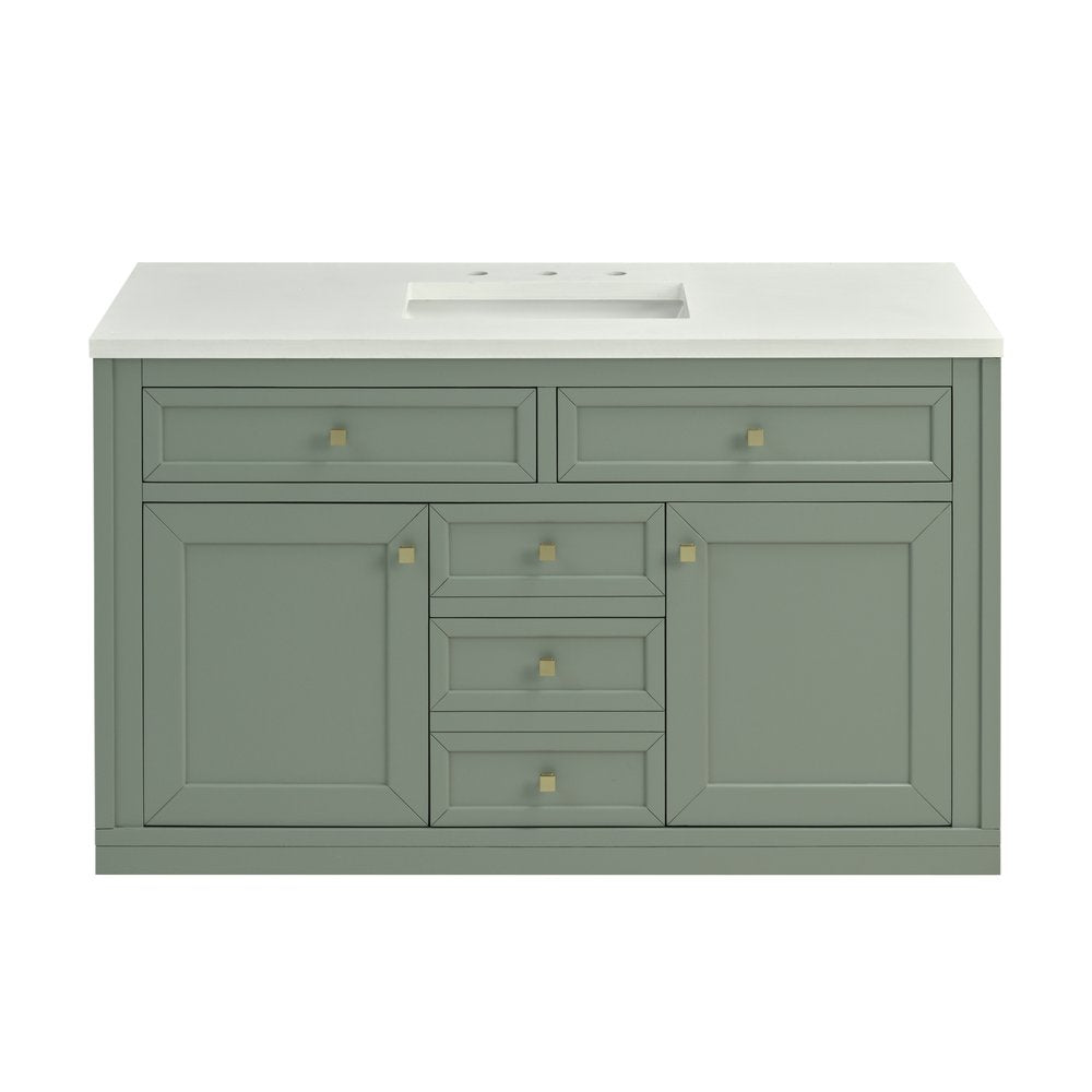 James Martin - Chicago 48" Single Vanity, Smokey Celadon, w/ 3 CM White Zeus Silestone® Top - 503-V48-SC-3WZ view 4