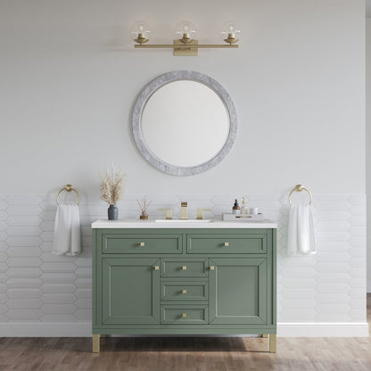 James Martin - Chicago 48" Single Vanity, Smokey Celadon, w/ 3 CM White Zeus Silestone® Top - 503-V48-SC-3WZ view 6