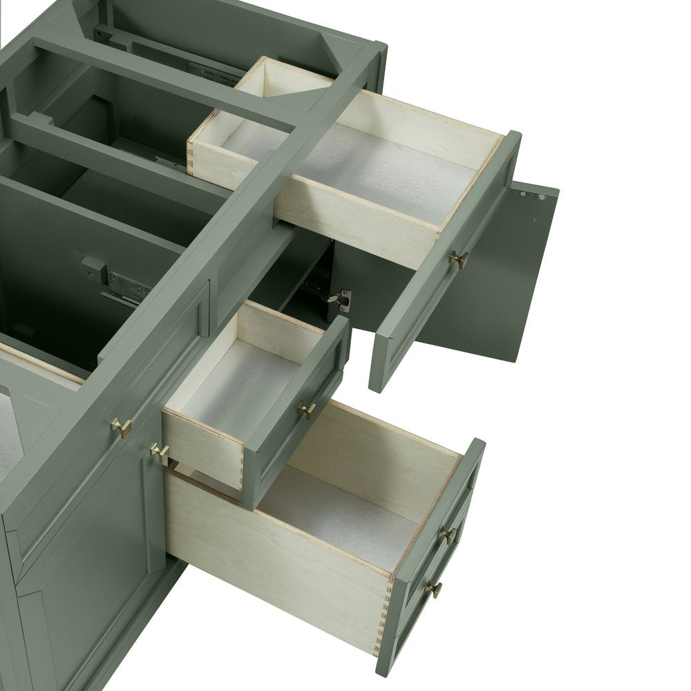 James Martin - Chicago 48" Single Vanity, Smokey Celadon, w/ Single Hole 3CM White Zeus Silestone® Top & Backsplash - 503-V48-SC-1WZ view 10