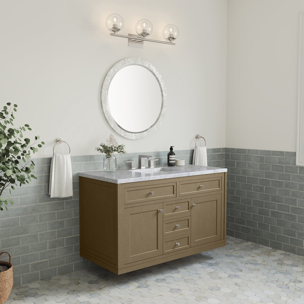 James Martin - Chicago 48" Single Vanity, Walnut Whisper, w/ 3 CM Carrara Marble Top - 503-V48-WLW-3CAR view 10