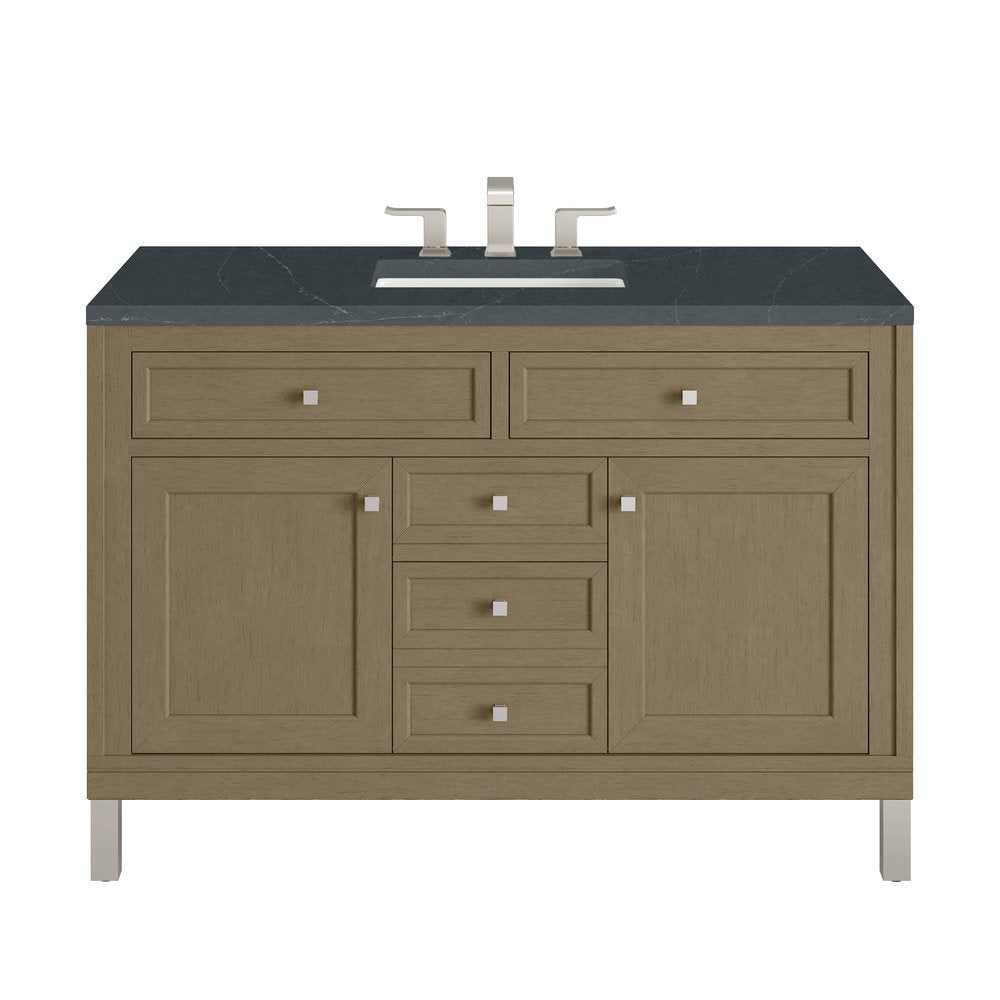 James Martin - Chicago 48" Single Vanity, Walnut Whisper, w/ 3 CM Charcoal Soapstone Silestone® Top - 503-V48-WLW-3CSP view 1