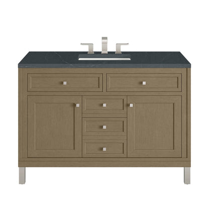 James Martin - Chicago 48" Single Vanity, Walnut Whisper, w/ 3 CM Charcoal Soapstone Silestone® Top - 503-V48-WLW-3CSP view 1