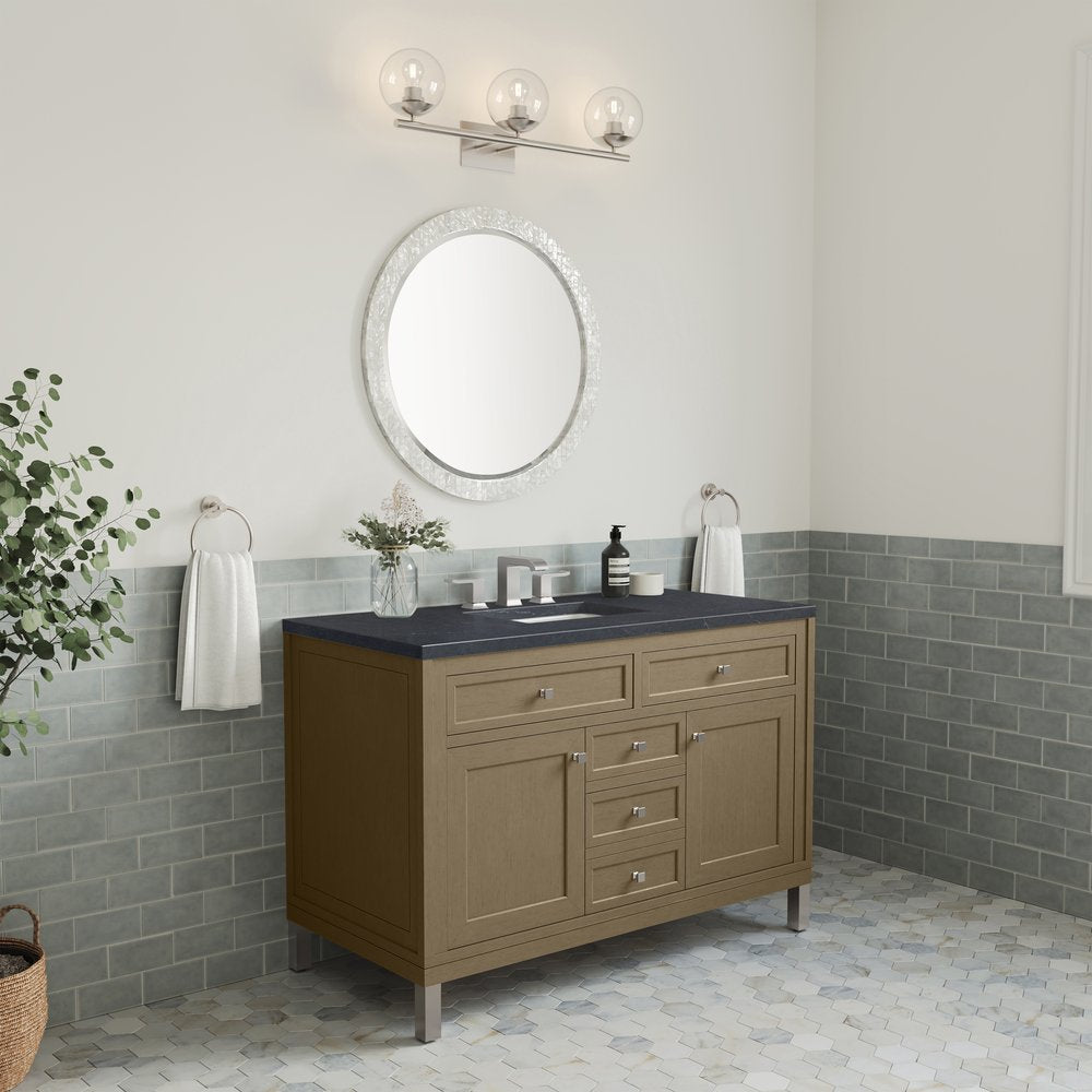 James Martin - Chicago 48" Single Vanity, Walnut Whisper, w/ 3 CM Charcoal Soapstone Silestone® Top - 503-V48-WLW-3CSP view 9