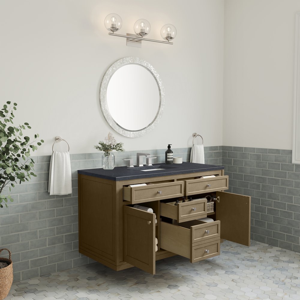 James Martin - Chicago 48" Single Vanity, Walnut Whisper, w/ 3 CM Charcoal Soapstone Silestone® Top - 503-V48-WLW-3CSP view 12