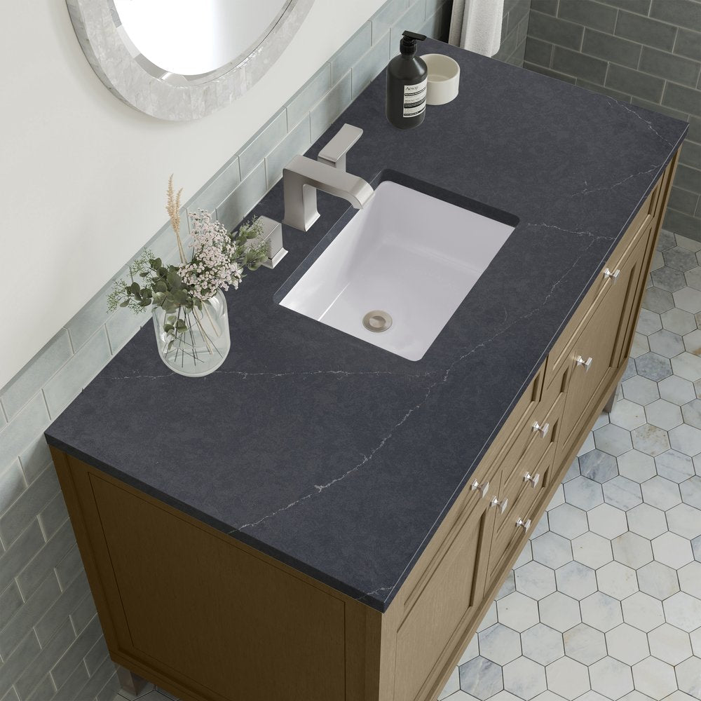 James Martin - Chicago 48" Single Vanity, Walnut Whisper, w/ 3 CM Charcoal Soapstone Silestone® Top - 503-V48-WLW-3CSP view 14