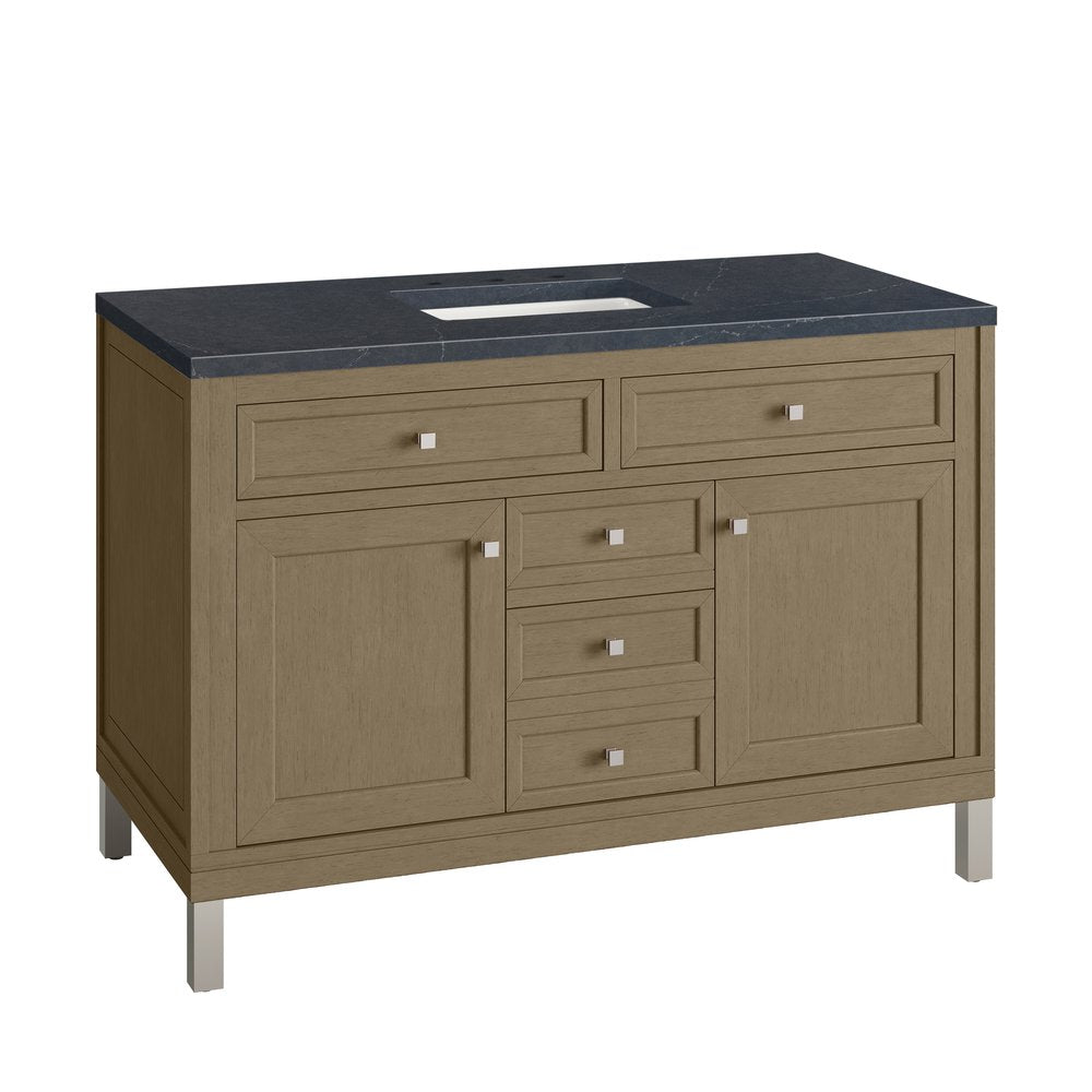 James Martin - Chicago 48" Single Vanity, Walnut Whisper, w/ 3 CM Charcoal Soapstone Silestone® Top - 503-V48-WLW-3CSP view 20
