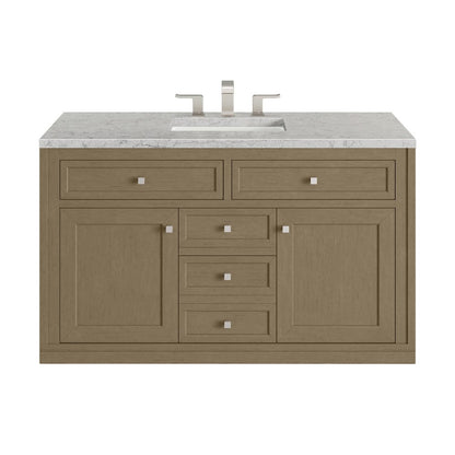 James Martin - Chicago 48" Single Vanity, Walnut Whisper, w/ 3 CM Eternal Jasmine Pearl Silestone® Top - 503-V48-WLW-3EJP view 3