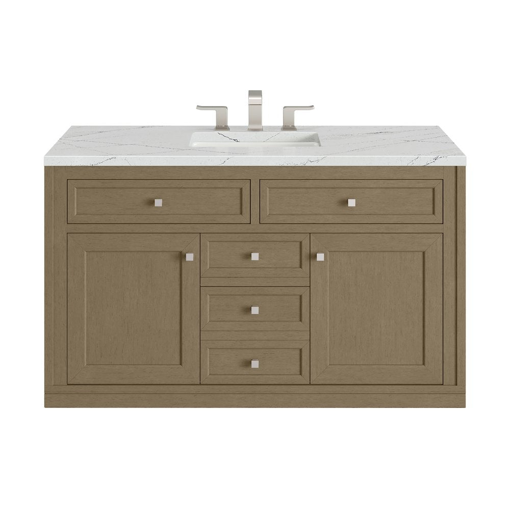 James Martin - Chicago 48" Single Vanity, Walnut Whisper, w/ 3 CM Ethereal Noctis Silestone® Top - 503-V48-WLW-3ENC view 3