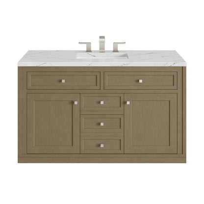 James Martin - Chicago 48" Single Vanity, Walnut Whisper, w/ 3 CM Ethereal Noctis Silestone® Top - 503-V48-WLW-3ENC view 3