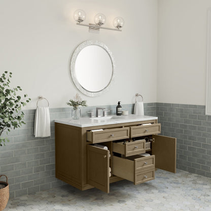 James Martin - Chicago 48" Single Vanity, Walnut Whisper, w/ 3 CM Ethereal Noctis Silestone® Top - 503-V48-WLW-3ENC view 12