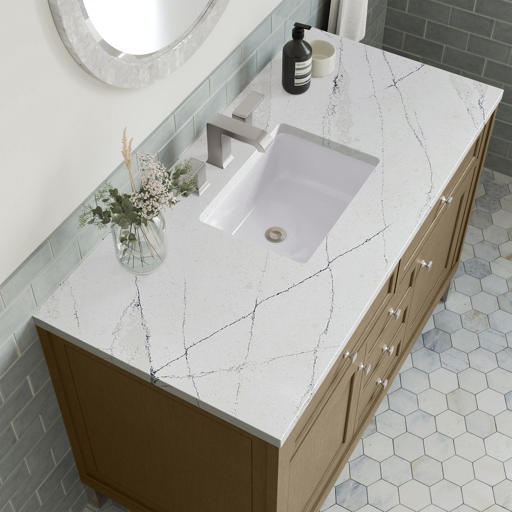 James Martin - Chicago 48" Single Vanity, Walnut Whisper, w/ 3 CM Ethereal Noctis Silestone® Top - 503-V48-WLW-3ENC view 14