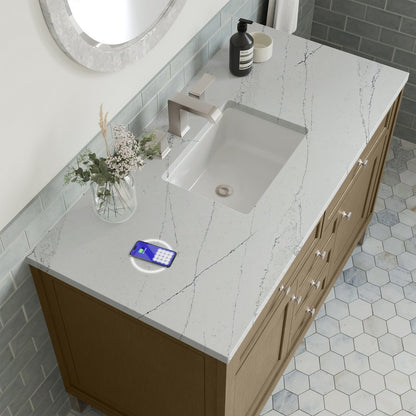 James Martin - Chicago 48" Single Vanity, Walnut Whisper, w/ 3 CM Ethereal Noctis Silestone® Top w/FreePower Wireless Charger - 503-V48-WLW-FENC view 15