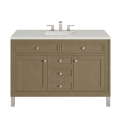 James Martin - Chicago 48" Single Vanity, Walnut Whisper, w/ 3 CM Lime Delight Silestone® Top - 503-V48-WLW-3LDL view 1