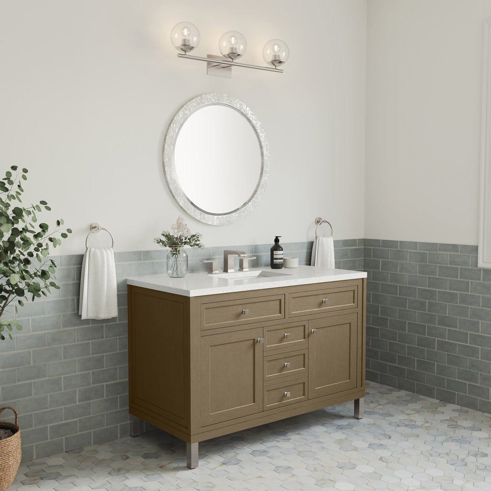 James Martin - Chicago 48" Single Vanity, Walnut Whisper, w/ 3 CM Lime Delight Silestone® Top - 503-V48-WLW-3LDL view 5